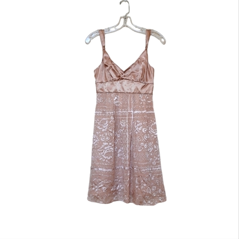 Guess Silk Burnout Dress Babydoll Y2K Beaded Coquette Romantic HOCO Event NEW - Picture 3 of 11